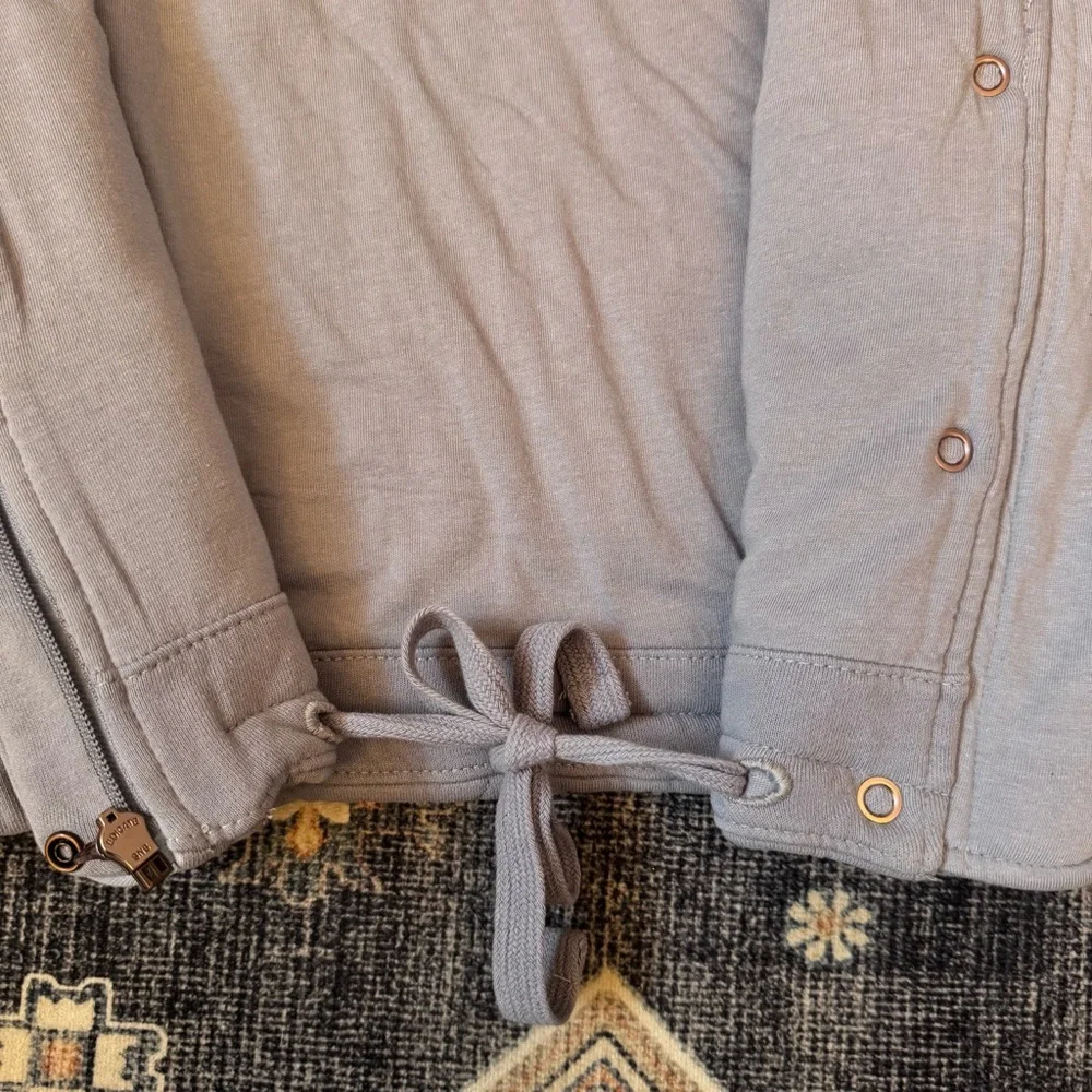 CALIA Quilted Blue Full Zip 100% Cotton Vest Fleece Neckline Women’s Size XS - Picture 8 of 13